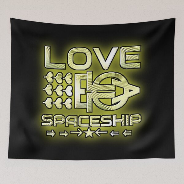 Item preview, Golden LOVE SPACESHIP logo. designed and sold by Giulivo Store Graphic.