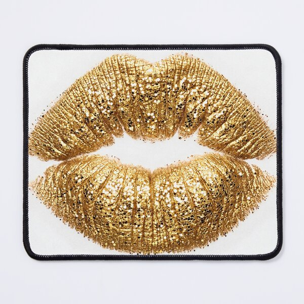 Item preview, Golden Sparkle Lips: Luxury Glitter Lipstick Kiss designed and sold by Sybille-Yates.