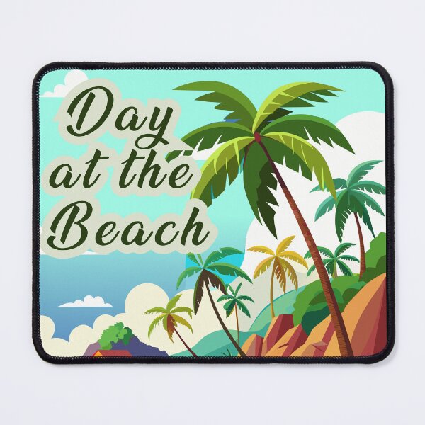 Item preview, Day at the Beach Tropical Coastal Hut Landscape Art designed and sold by PixelWaveBD.