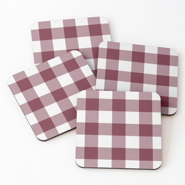 Item preview, White And Burgundy Gingham Pattern designed and sold by pattern-archive.