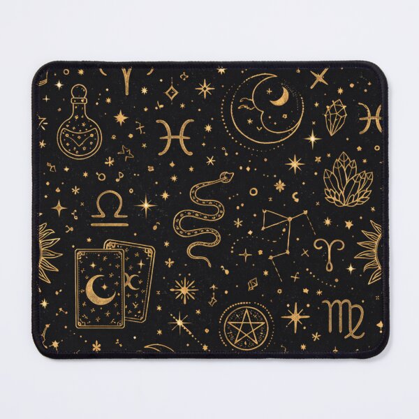 Item preview, Mystical Gold Celestial Symbols Seamless Pattern – Occult Night Sky Design designed and sold by Creativveworrld03.