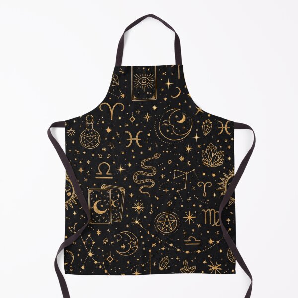 Artikelvorschau, Nahtloses Muster mit mystischen goldenen Himmelssymbolen – Okkultes Nachthimmel-Design entworfen und verkauft von Creativveworrld03.
