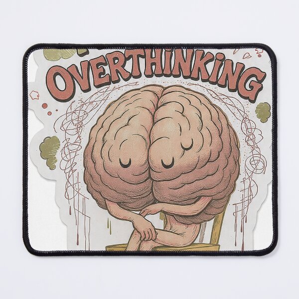 Item preview, Overthinking brain sticker designed and sold by Arctic frame studio.
