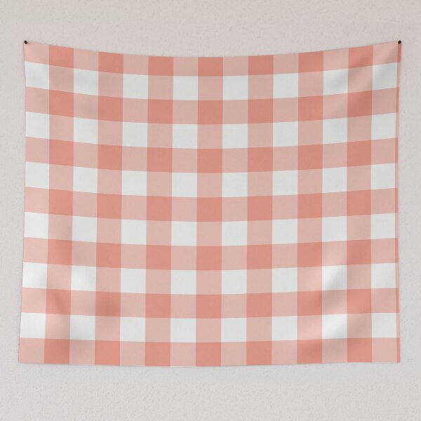 Item preview, White And Coral Gingham Pattern designed and sold by pattern-archive.