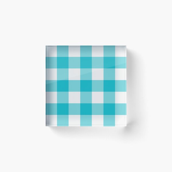 Item preview, White And Cyan Gingham Pattern designed and sold by pattern-archive.