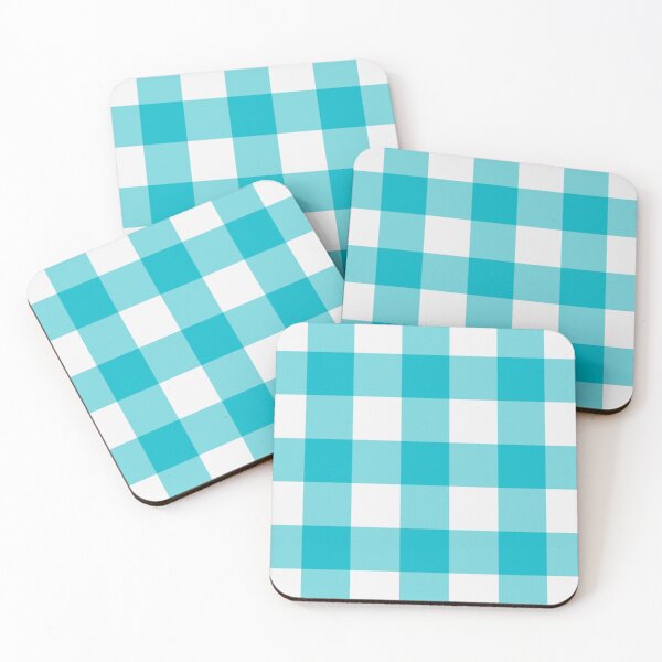 Item preview, White And Cyan Gingham Pattern designed and sold by pattern-archive.