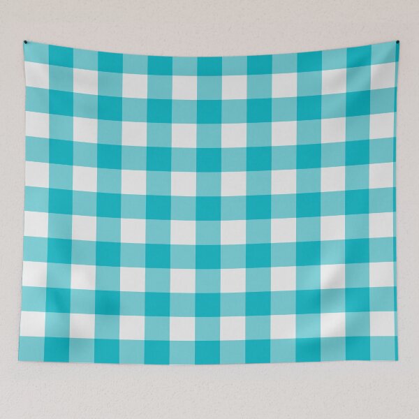 Item preview, White And Cyan Gingham Pattern designed and sold by pattern-archive.