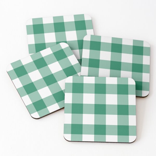 Item preview, White And Green Gingham Pattern designed and sold by pattern-archive.