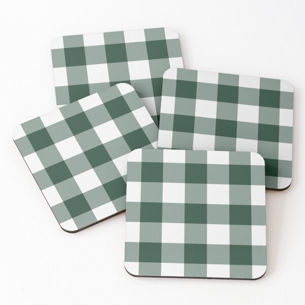 Item preview, White And Forest Green Gingham Pattern designed and sold by pattern-archive.