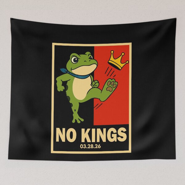 Item preview, Portland Frog No King Protest 03 28 26 Political Statement designed and sold by RDGNR.