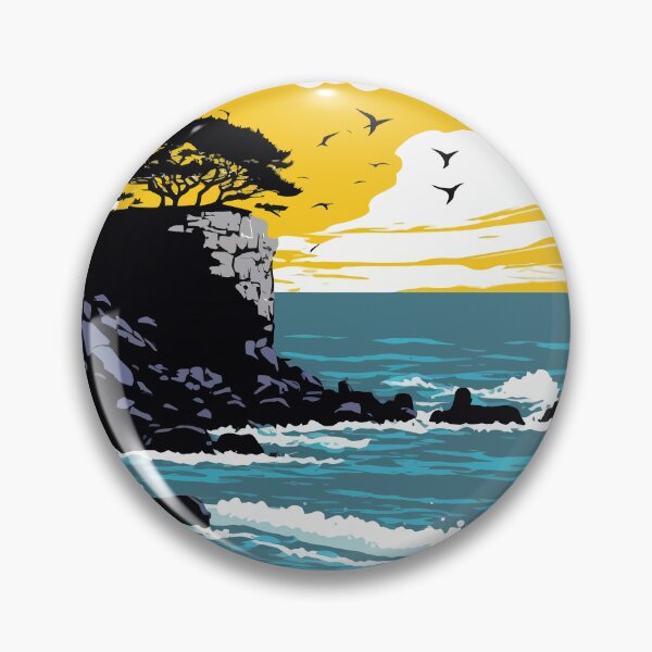 Item preview, Day at the Beach Dramatic Coastal Cliff and Ocean Waves Art designed and sold by PixelWaveBD.
