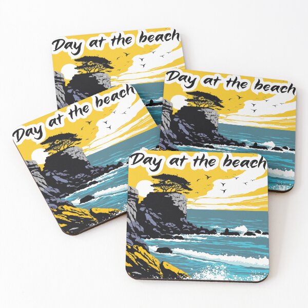 Item preview, Day at the Beach Dramatic Coastal Cliff and Ocean Waves Art designed and sold by PixelWaveBD.