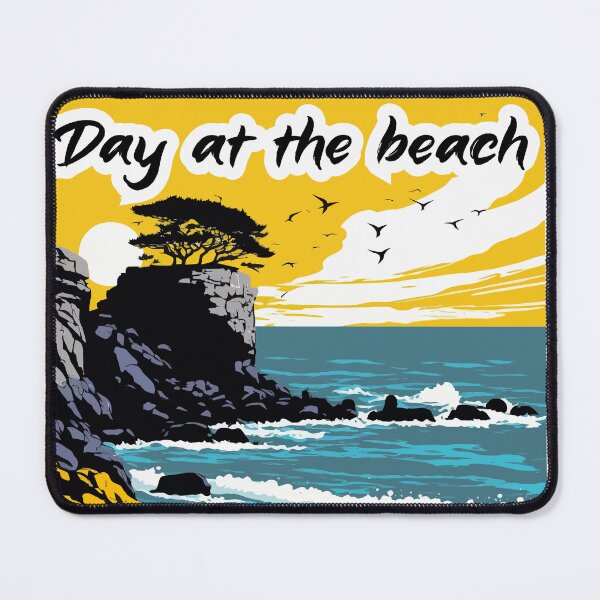 Item preview, Day at the Beach Dramatic Coastal Cliff and Ocean Waves Art designed and sold by PixelWaveBD.