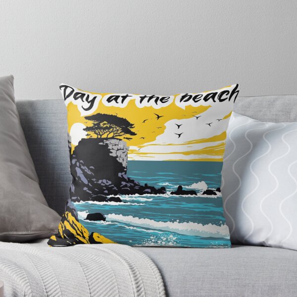 Item preview, Day at the Beach Dramatic Coastal Cliff and Ocean Waves Art designed and sold by PixelWaveBD.