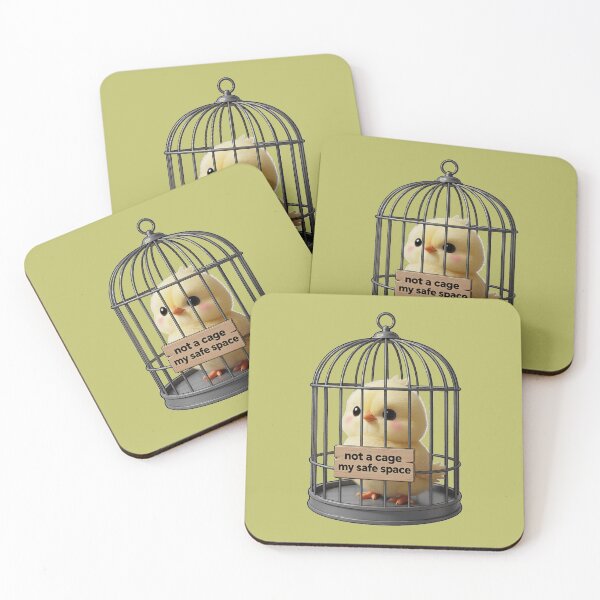Item preview, Bird Cage Safe Space Illustration – Mental Health Awareness Art Print & Gifts designed and sold by AnimalAirtistry.