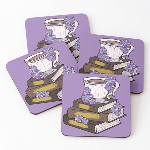Item preview, Stack of books and teacup designed and sold by letizzart designs.