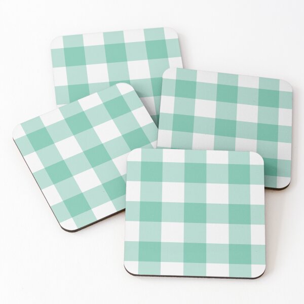 Item preview, White And Pastel Green Gingham Pattern designed and sold by pattern-archive.