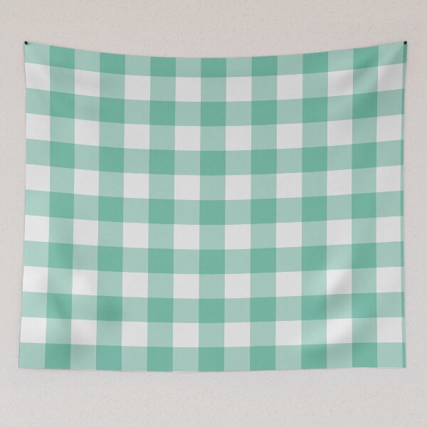 Item preview, White And Pastel Green Gingham Pattern designed and sold by pattern-archive.