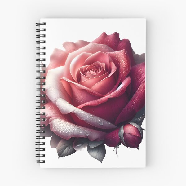 Item preview, Red Pink Rose With Dew Digital Art designed and sold by PandaTShirtShop.