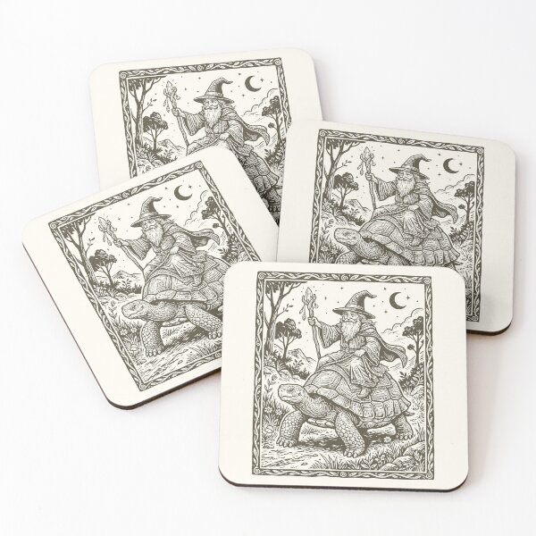 Item preview, Wizard Riding Giant Turtle Medieval Renaissance  designed and sold by Y-Vibes.