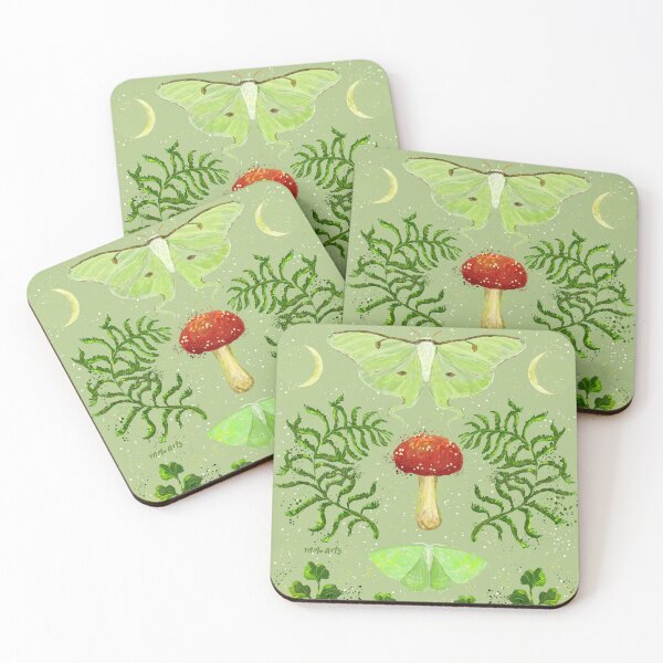 Item preview, Magical Luna Moth, Moon Phases, Ferns and Mushroom designed and sold by rnmarts.