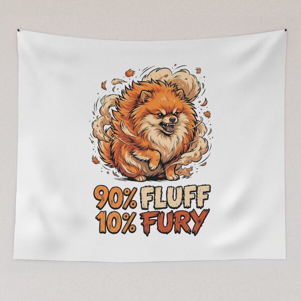 Item preview, Mostly Fluff Some Fury Pomeranian Sarcastic T Shirt designed and sold by Tong4130.