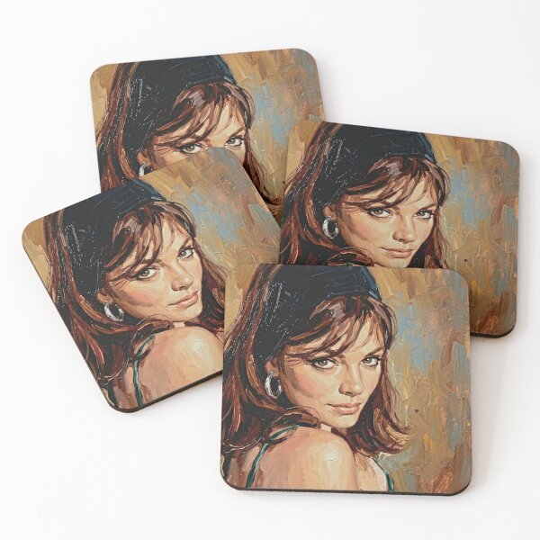 Item preview, The Sultry Muse: Jacqueline Bisset Earth-Tone Impasto Portrait designed and sold by Art's Diner.