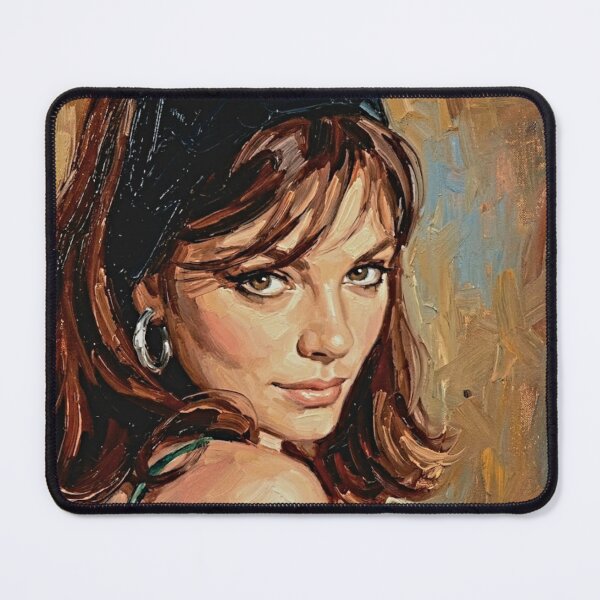 Item preview, The Sultry Muse: Jacqueline Bisset Earth-Tone Impasto Portrait designed and sold by Art's Diner.