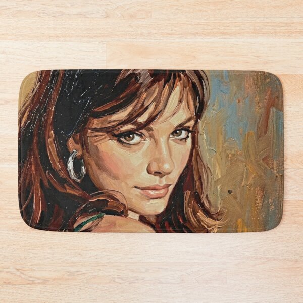 Item preview, The Sultry Muse: Jacqueline Bisset Earth-Tone Impasto Portrait designed and sold by Art's Diner.
