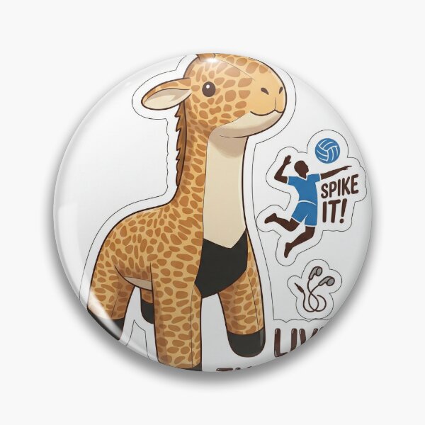 Artikelvorschau, Volleyball Giraffe Stanzaufkleber entworfen und verkauft von Deepmita.