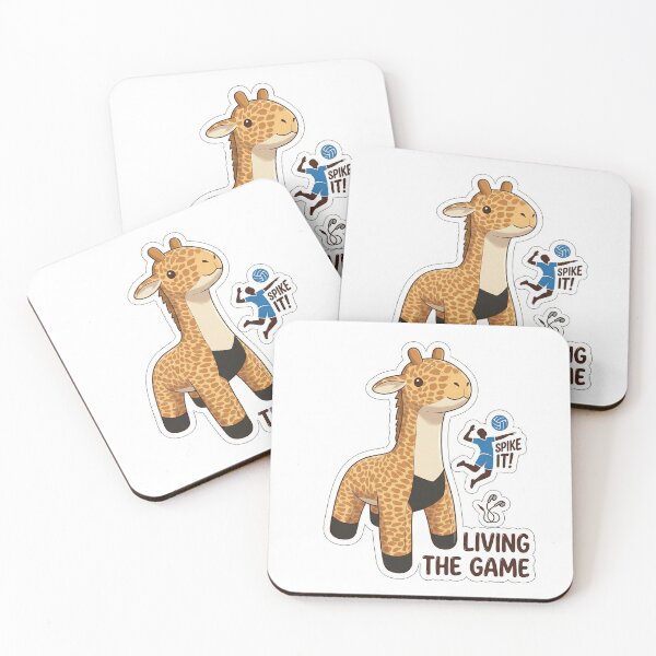 Artikelvorschau, Volleyball Giraffe Stanzaufkleber entworfen und verkauft von Deepmita.