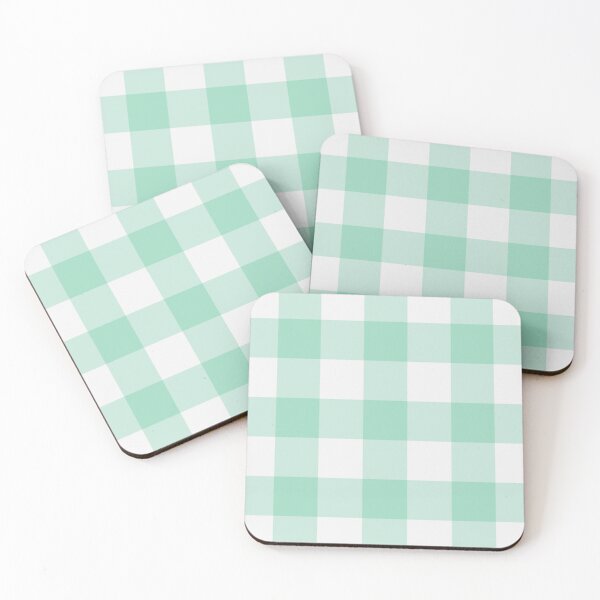 Item preview, White And Mint Gingham Pattern designed and sold by pattern-archive.