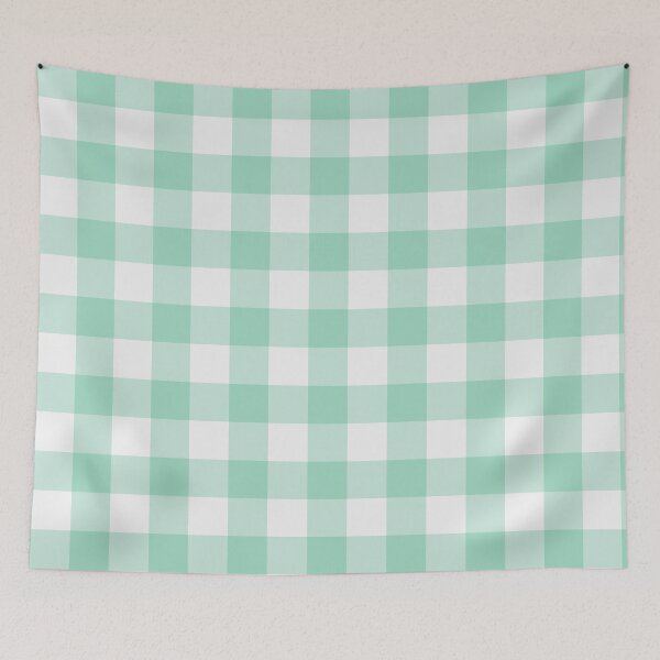 Item preview, White And Mint Gingham Pattern designed and sold by pattern-archive.