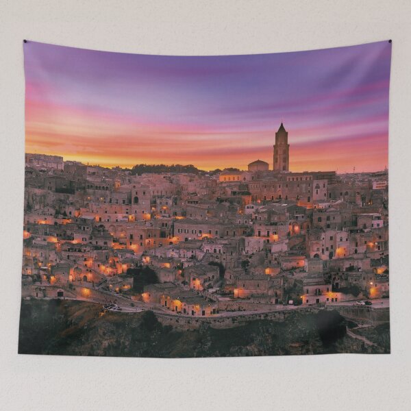 Item preview, Matera's historic old town at a magical dusk designed and sold by Mauswohn.