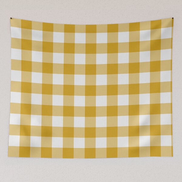 Item preview, White And Mustard Gingham Pattern designed and sold by pattern-archive.