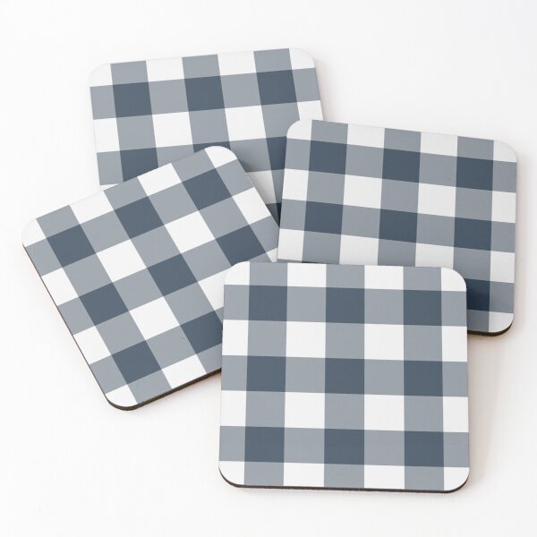 Item preview, White And Navy Gingham Pattern designed and sold by pattern-archive.