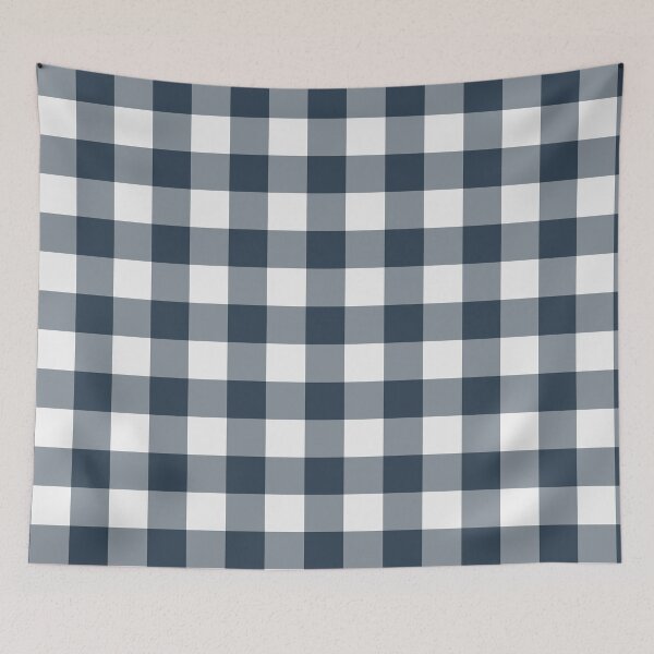 Item preview, White And Navy Gingham Pattern designed and sold by pattern-archive.