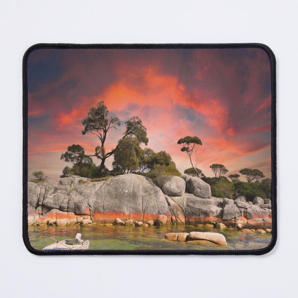 Item preview, Bay of Fires, Tasmania coast at a blazing sunset designed and sold by Mauswohn.