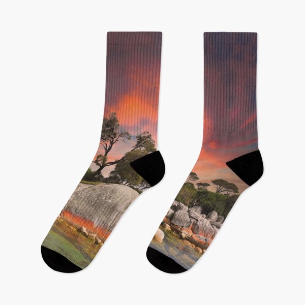 Item preview, Bay of Fires, Tasmania coast at a blazing sunset designed and sold by Mauswohn.