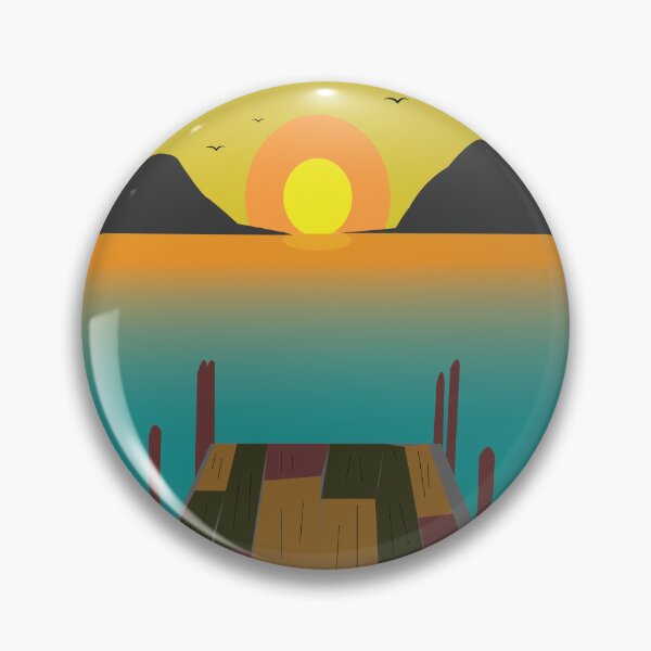 Item preview, Day at the Beach Tropical Sunset Pier Landscape Art designed and sold by PixelWaveBD.