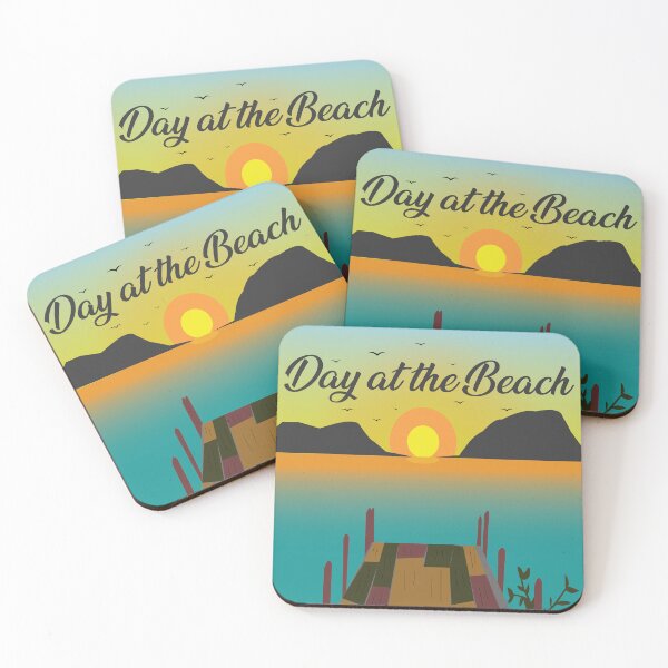 Item preview, Day at the Beach Tropical Sunset Pier Landscape Art designed and sold by PixelWaveBD.