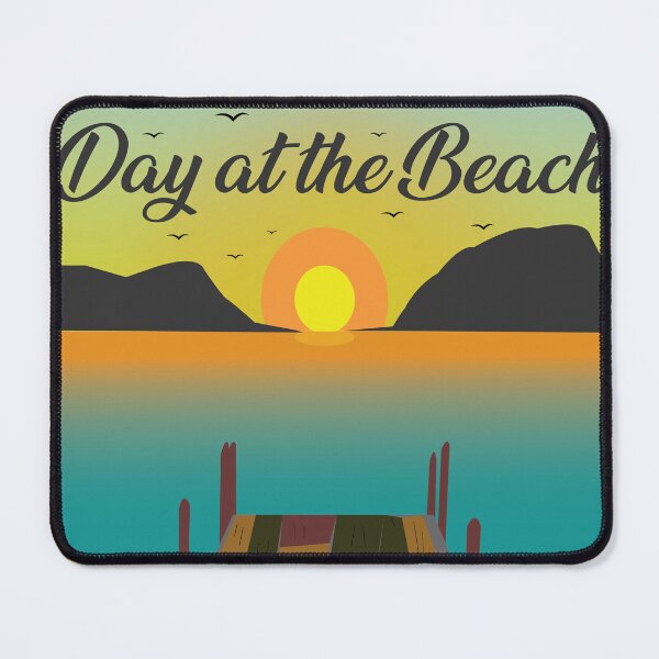 Item preview, Day at the Beach Tropical Sunset Pier Landscape Art designed and sold by PixelWaveBD.