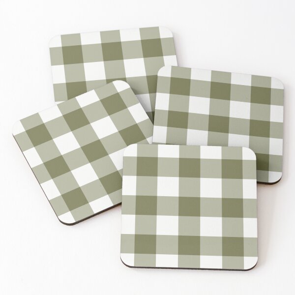 Item preview, White And Olive Gingham Pattern designed and sold by pattern-archive.