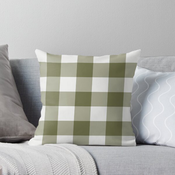 Item preview, White And Olive Gingham Pattern designed and sold by pattern-archive.