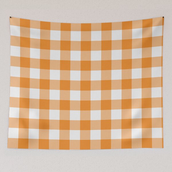 Item preview, White And Orange Gingham Pattern designed and sold by pattern-archive.