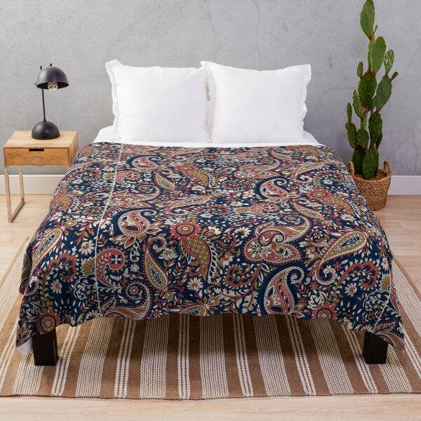 Item preview, Classic Navy Paisley Floral Textile Pattern designed and sold by Ruchika413.