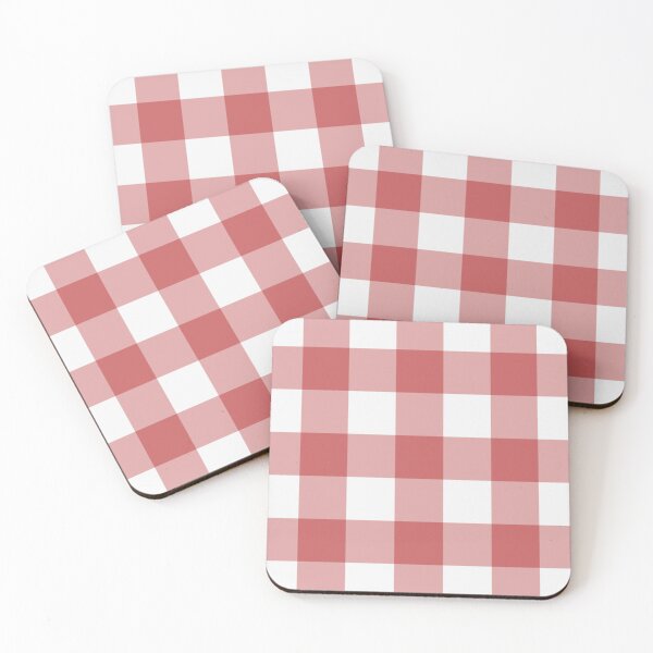 Item preview, White And Pastel Red Gingham Pattern designed and sold by pattern-archive.