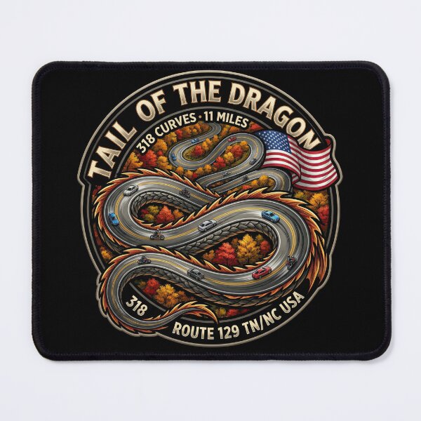 Item preview, Tail of the Dragon 318 Curves Legendary Road Artwork designed and sold by enzoade.