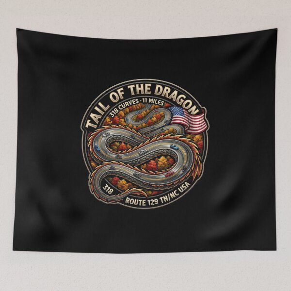 Item preview, Tail of the Dragon 318 Curves Legendary Road Artwork designed and sold by enzoade.