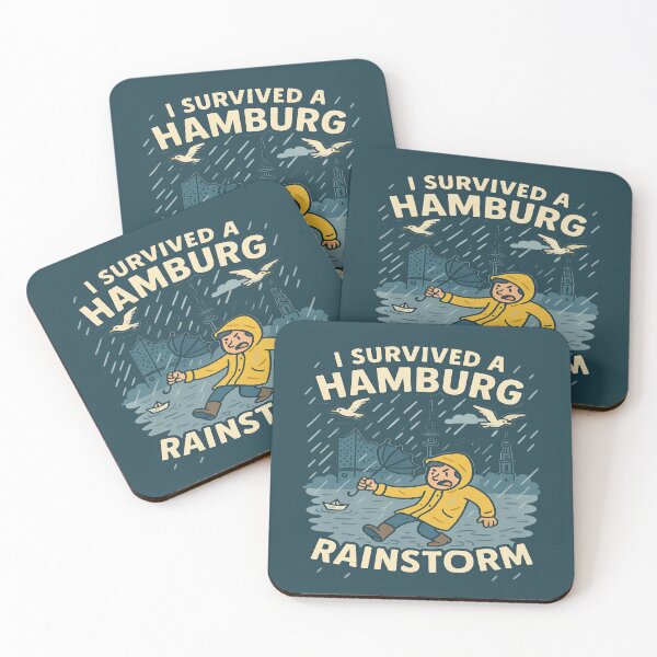 Item preview, I Survived a Hamburg Rainstorm T-Shirt – Funny Hamburg Germany Weather Graphic Tee designed and sold by Globalcitytees.